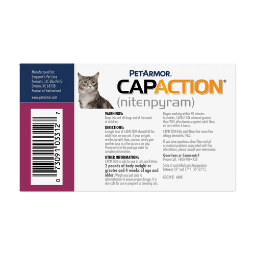 PetArmor® CAPACTION® (nitenpyram) Oral Flea Treatment for Cats