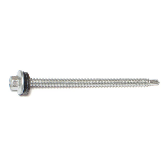 Monster Fastener Silver Ruspert Coated Steel Hex Washer Head Pole Barn Self-Drilling Screws