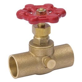 C x C Stop & Waste Valve, Brass, 0.75-In.