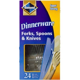 Plastic Forks, Knives, Spoons, 8 Each