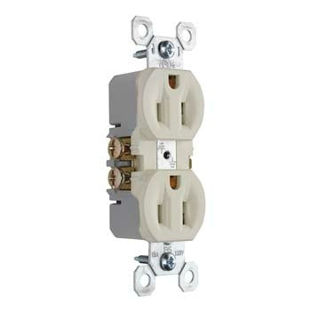 Pass & Seymour Trademaster® 15A/125V Duplex Receptacle, Light Almond (15A/125V, Light Almond)