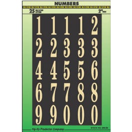 Address Number Set, Gold, Mylar Polyester, 2-In.