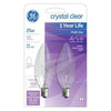 Light Bulb, Candelabra, Clear, 25-Watts, 2-Pk.