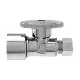 Straight Chrome Push Fit Valve, 5/8-In. OD , Quick Lock x 3/8-In. OD Compression