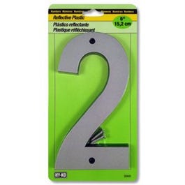 Address Number, Reflective Plastic, 6-In., 