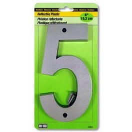 Address Number, Reflective Plastic, 6-In., 