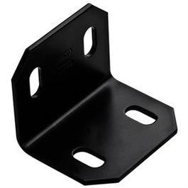 Corner Brace, Black Steel, 2.4 x 3 x 3/16-In.