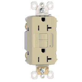 GFCI Outlet, Heavy Duty, 20A, Ivory