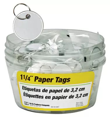 Hy-ko Products Company 1-1/4 Paper Key Tag W/ring - 5pc/bag (1-1/4)