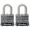 Weatherproof Laminated Keyed Padlock, Stainless Steel, 1.5-In., 2-Pk.