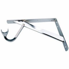 Shelf & Rod Bracket, Chrome, 11.25-In.