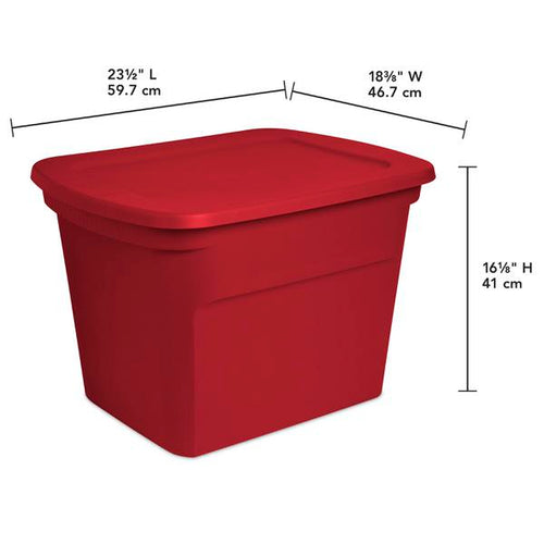 Sterilite 1731  18 Gal. Tote (Rocket Red)