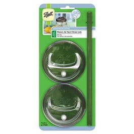 Sip N Straw Lids, Fits Wide Mouth Mason Jars, 4-Pk.