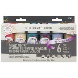 Acrylic Craft Paint Set, Matte, 2-oz., 6-Pk.