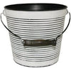 Planter With Handle, Rustic White Ribbed Metal, 10-In.