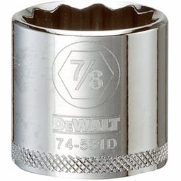 SAE Socket, Shallow, 12-Point, 7/8-In., 3/8-In. Drive