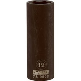 Metric Deep Impact Socket, 6-Point, Black Oxide, 1/2-In. Drive, 19mm