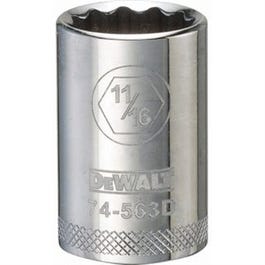 SAE Socket, Shallow, 12-Point, 11/16-In., 1/2-In. Drive