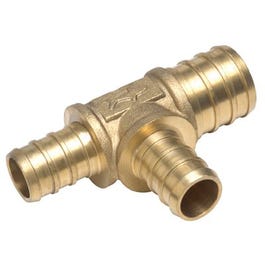 Pex Barb Insert Tee, Brass, 33/4 x 1/2 x 1/2-In.