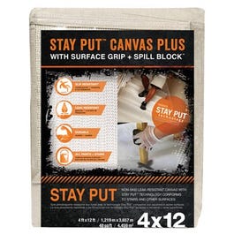 Stay Put Painters Canvas Plus, Surface Grip, Spill Block, 4 x 12-Ft.