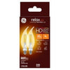 Relax HD Decorative LED Light Bulbs, Candelabra Base, Soft White, Clear, Dimmable, 300 Lumens, 4-Watts, 2-Pk.