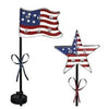 LED Solar Garden Stake Light, Patriotic Flag, Metal & Plastic