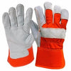 Work Gloves, Split Leather, Gray, L