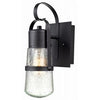 Helm Collection Outdoor Wall Lantern, Matte Black