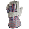 Work Gloves, Leather-Palm, Cotton Back, Men's XL