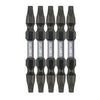 Double End Impact Screwdriver Bit, #2 Square, 5-Pk.