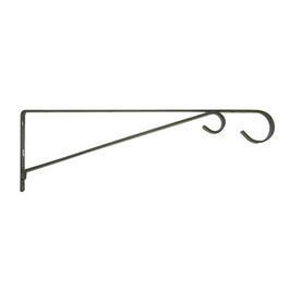 Plant Bracket, Hanging, Black Powder-Coated Steel, 15-In.