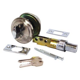 RV Entrance Deadbolt, 2-3/8-In., Brushed Stainless Steel