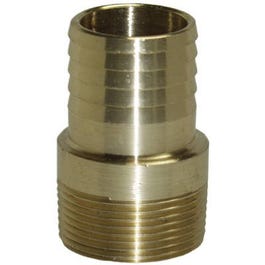 Yellow Brass Threaded Male Adapter, Barbed End, 1/2-In.