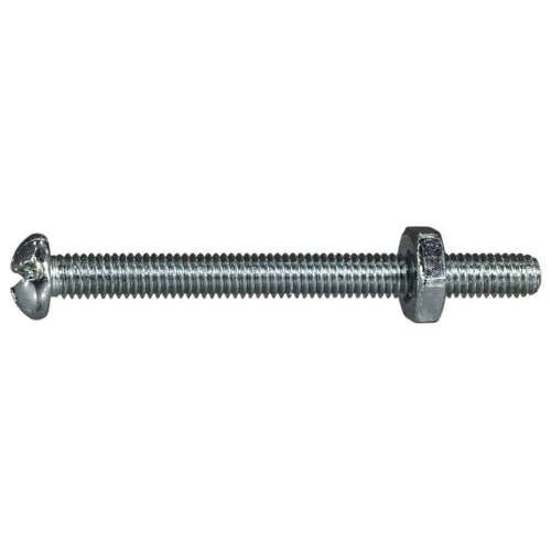 Monster Fastener Zinc Combo Round Head Machine Screws with Nuts