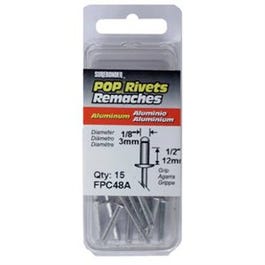 Aluminum Rivets, Long, 1/8-In., 15-Pk.