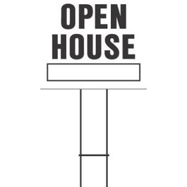 Sign, Open House, Black & White Plastic With H-Bracket, 20 x 24-In.