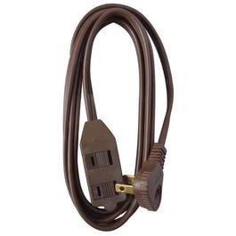 Extension Cord, 16/2 SPT-2 Low Profile Polarized Slender Plug, Brown, 11-Ft.