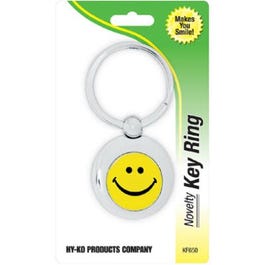 Key Chain, Smiley Face, Silver