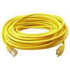 Extension Cord, 12/3, SJTW, Yellow Round Vinyl, 25-Ft.