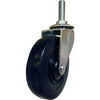 Rubber Wheel Caster, Threaded Stem, 4-In.