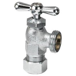 Compression Washing Machine Valve, Chrome Plated Brass, .5 x .75-In.