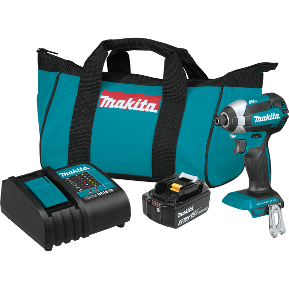 Makita 18V LXT® Lithium‑Ion Brushless Cordless Impact Driver Kit (3.0Ah) (Impact Driver Kit - XDT131)