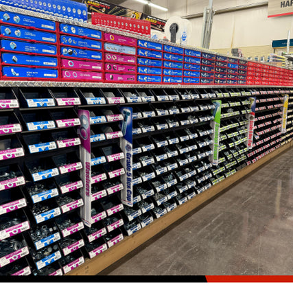 HardwareStore shelving showing a selection of hardware.