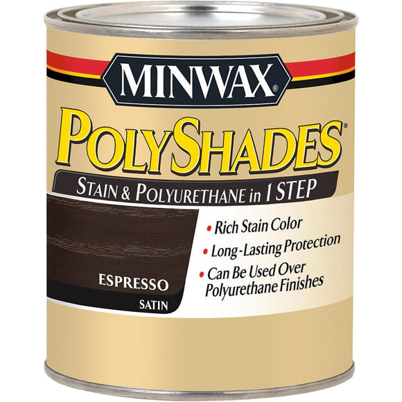 Minwax Polyshades 1/2 Pt. Satin Stain & Finish Polyurethane In 1-Step, Espresso