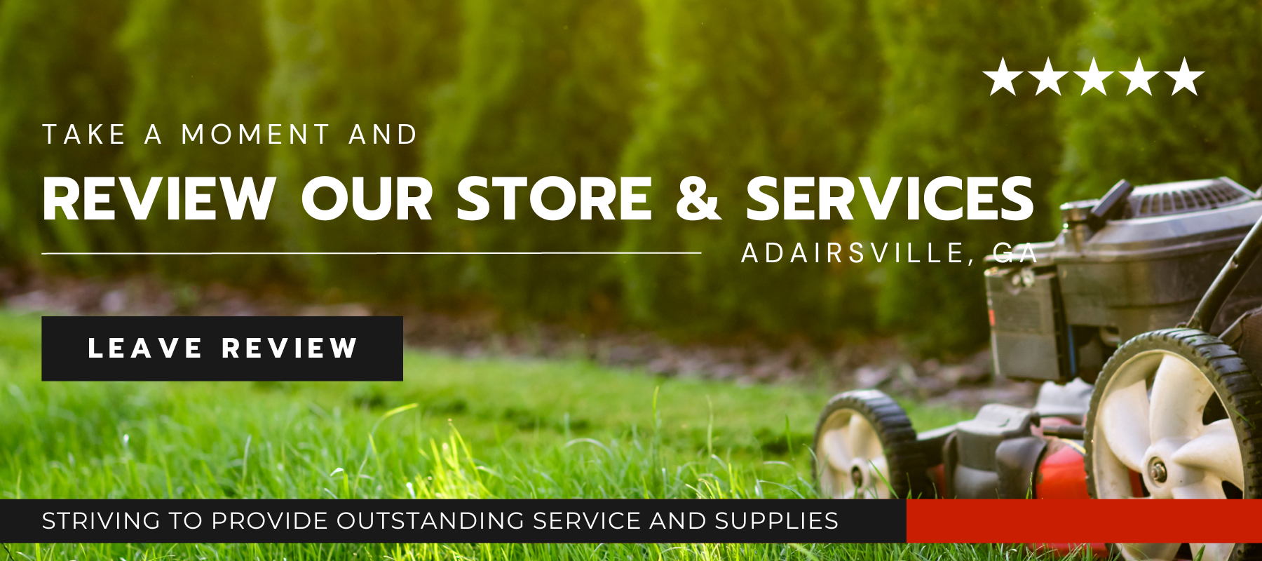 Take a moment and review our store and services. Striving to provide outstanding service and supplies Leave Review