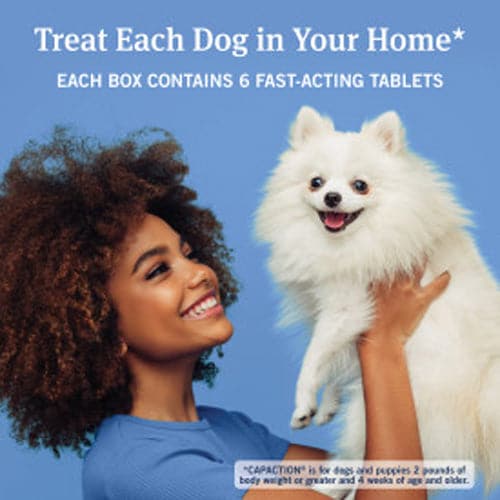 Petarmor Capaction Fast-Acting Oral Flea Treatment for Medium & Large Dogs (25+ Lbs 6 Doses)