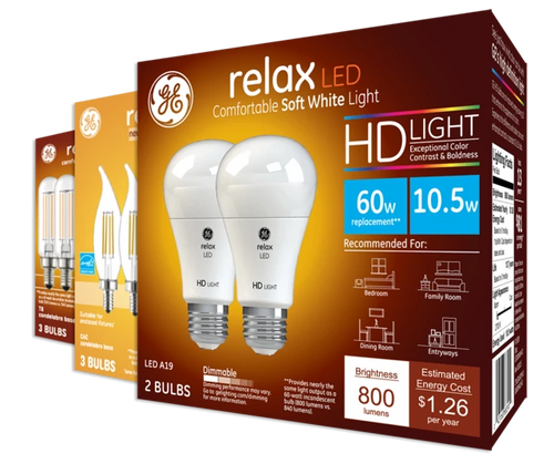 GE Lighting GE Relax LED Light Bulbs Soft White 60 Watt Equivalent A15 Ceiling Fan Bulbs (60 W)