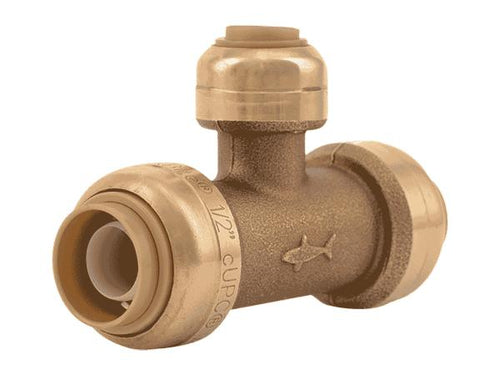 SharkBite Brass Push Reducing Tee (3/4 in. x 1/2 in. x 1/2 in.)