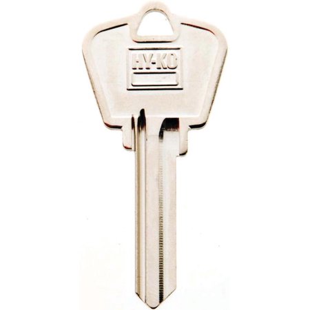 Hy-Ko AR4 Key Blank, 2-1/2 in L x 1.17 in W, Brass, Nickel Plated (2-1/2 x 1.17)