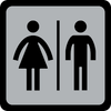 Hy-Ko Restroom Sign, Plastic - 4.5 x 4.5 in.